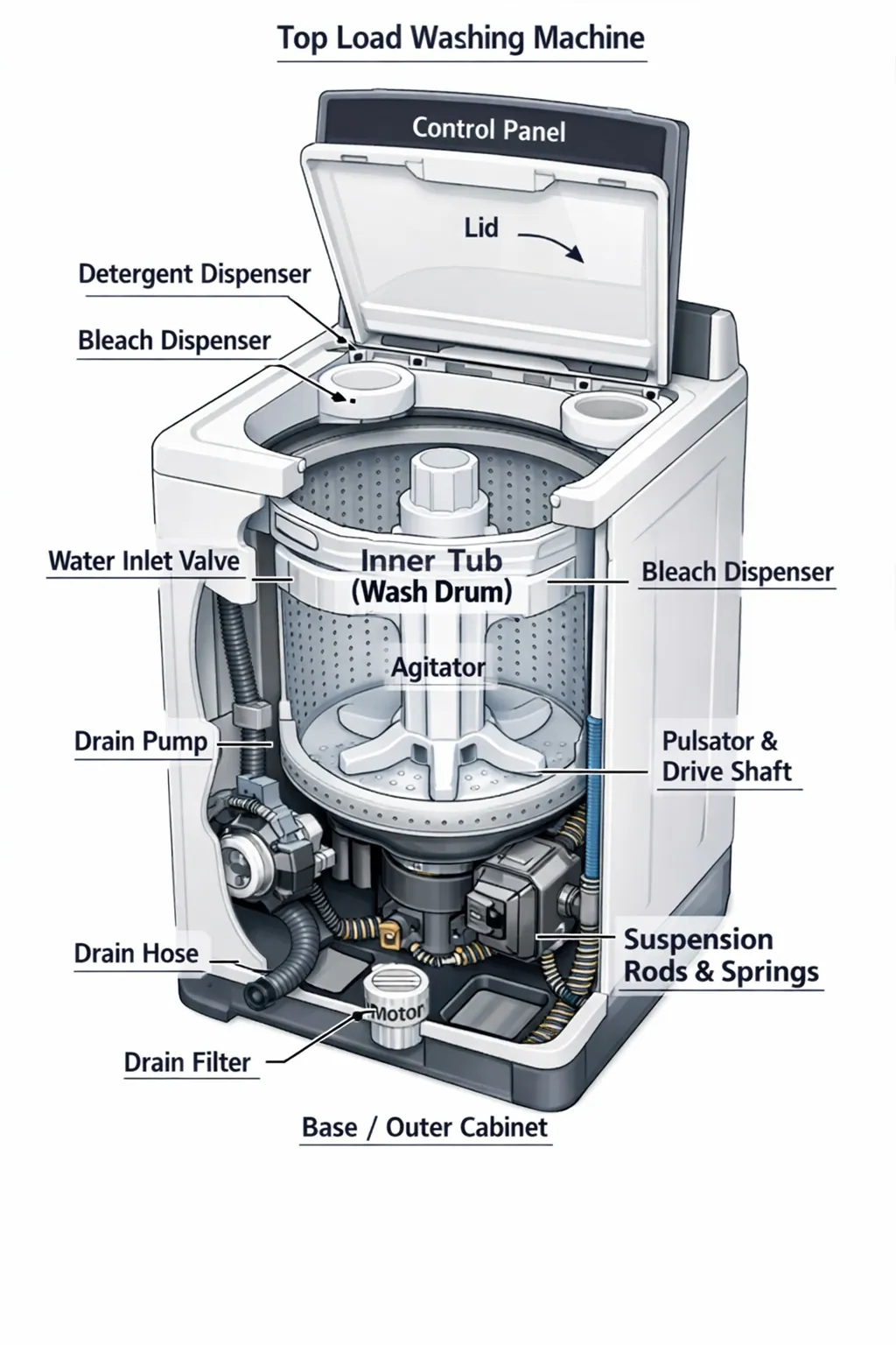 Diagram of Top Load Washing Machine